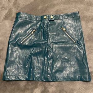 SHINESTAR Turquoise Leather Skirt